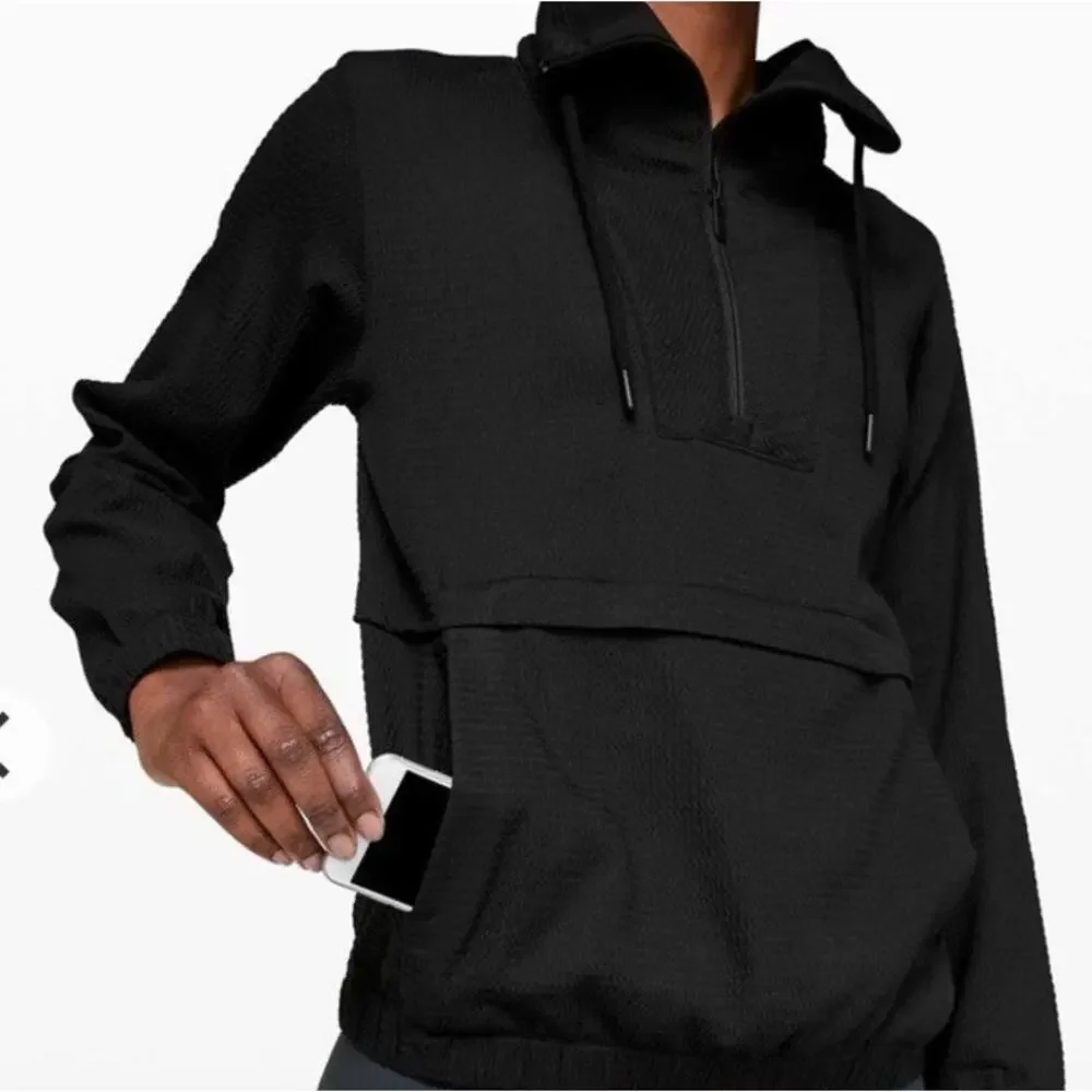 Lululemon Women's Medium Black Anorak Pack Light Pullover Hoodie Jacket - Picture 3 of 13